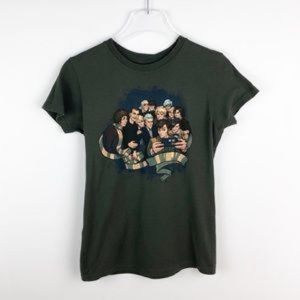 Teefury Dr. Who Short Sleeve Tee Graphic 12 Doctors Taking Selfie Size Large